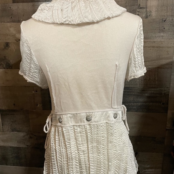 NWT Nicole Sabbatini Sweater • Size Large • Satin Gathered Trim • Unique Accents - Picture 2 of 9